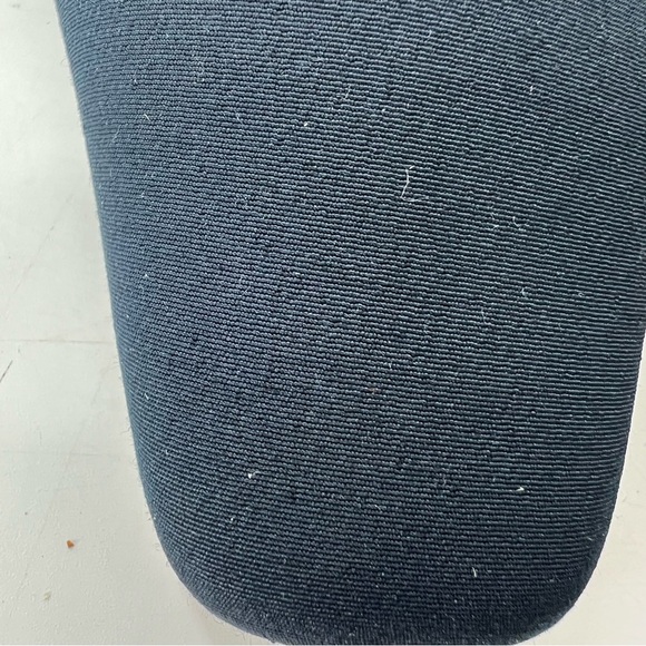 Y2K Madeline Bow Square Toe Sling Back Heels 8.5 navy Fabric Chunky Heel - Picture 3 of 15